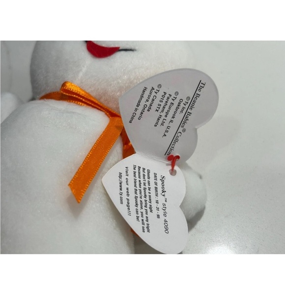 Ty Ghost Plush with Orange Ribbon - Picture 4 of 4